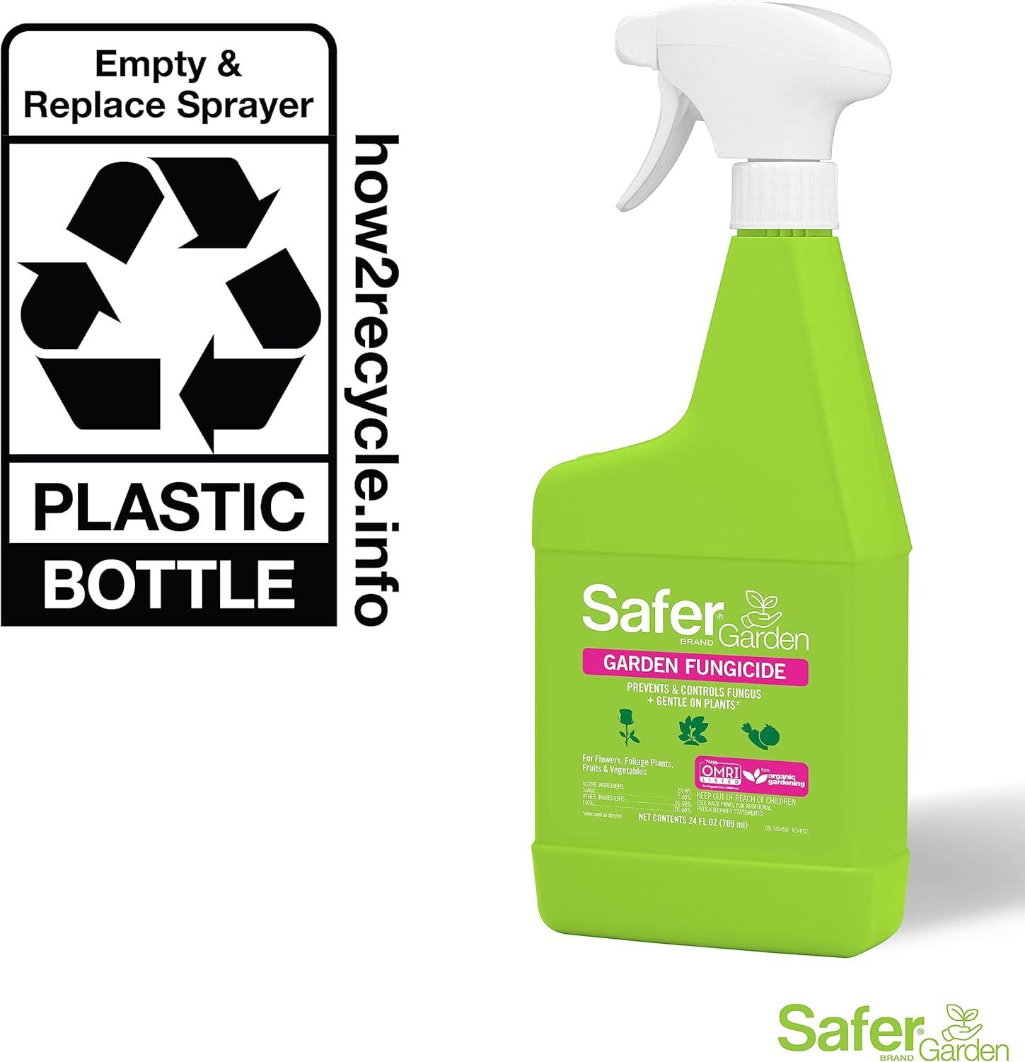 imageSafer Brand Garden SG5450 Fungicide ReadytoUse Spray  Prevents ampamp Controls Powdery Mildew Black Spot Leaf Spot ampamp Rust  OMRI Listed for Organic Gardening  24 oz