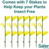 imageSafer Brand 5026 Houseplant Sticky Stake Insect Traps for Indoor Plants  Controls Fungus Gnats Whiteflies Midges Thrips Fruit Flies and Black Flies  12 Pack 84 Traps