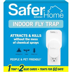 imageSafer Home Indoor PlugIn Fly Trap  SH502  Effective Fruit Fly Traps for Indoors Gnat Traps for House Indoor 400 Sq Ft Protection  Style 1 Device  2 Glue Cards1 Device  2 Glue Cards