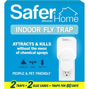 imageSafer Home Indoor PlugIn Fly Trap  SH502  Effective Fruit Fly Traps for Indoors Gnat Traps for House Indoor 400 Sq Ft Protection  Style 1 Device  2 Glue Cards2 Devices  2 Glue Cards