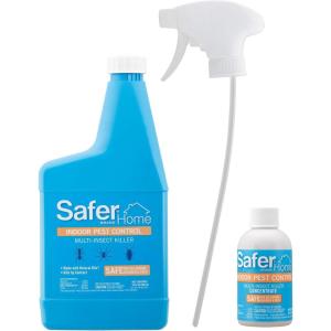imageSafer Brand Home SH110SR Indoor Ant Fly Roach Spider Silverfish ampamp Flea Killer ReadytoUse Spray with EcoFriendly Concentrate Refill  Made with Natural Oils  24 fl oz RTU 22 fl oz concentrate